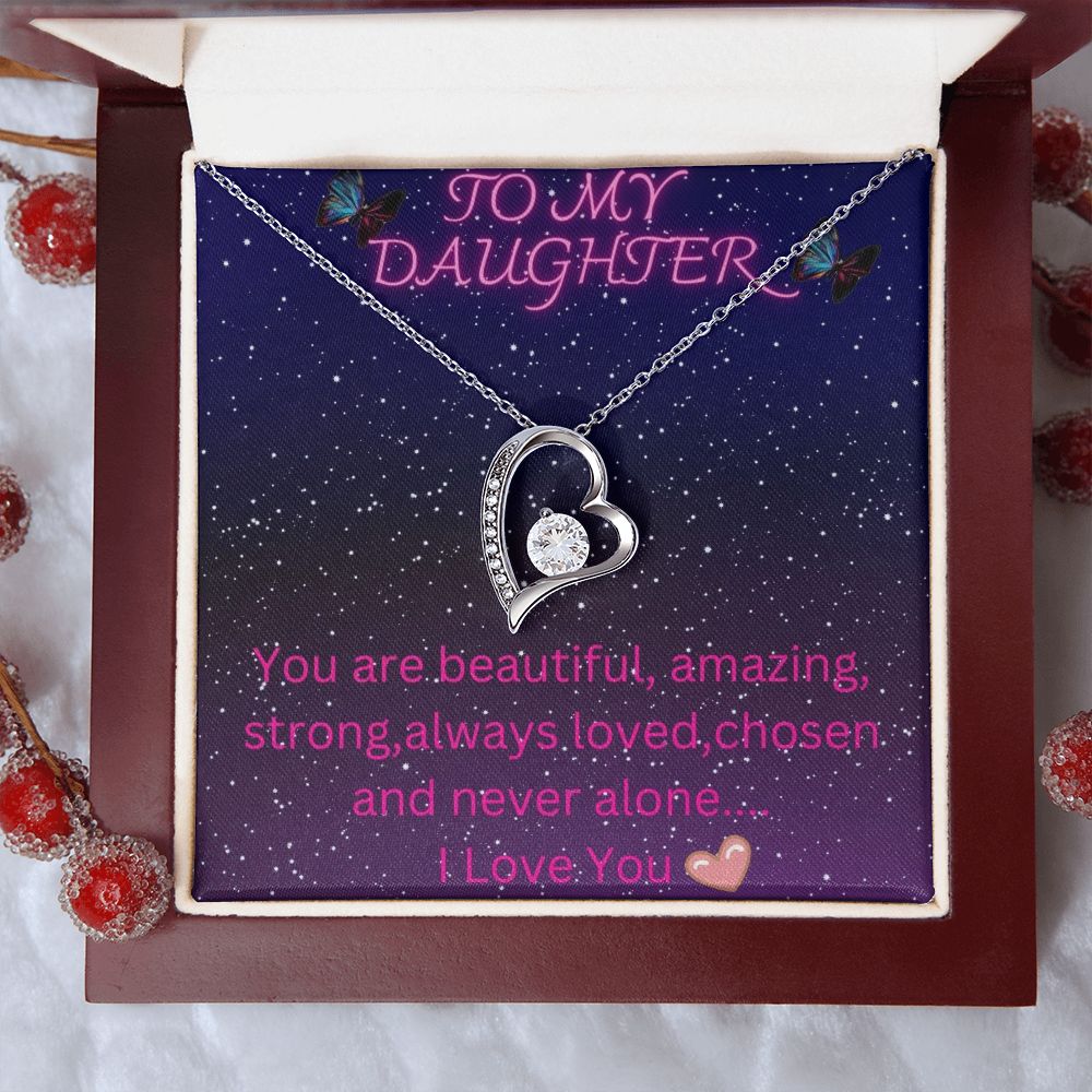To My Daughter Heart Necklace