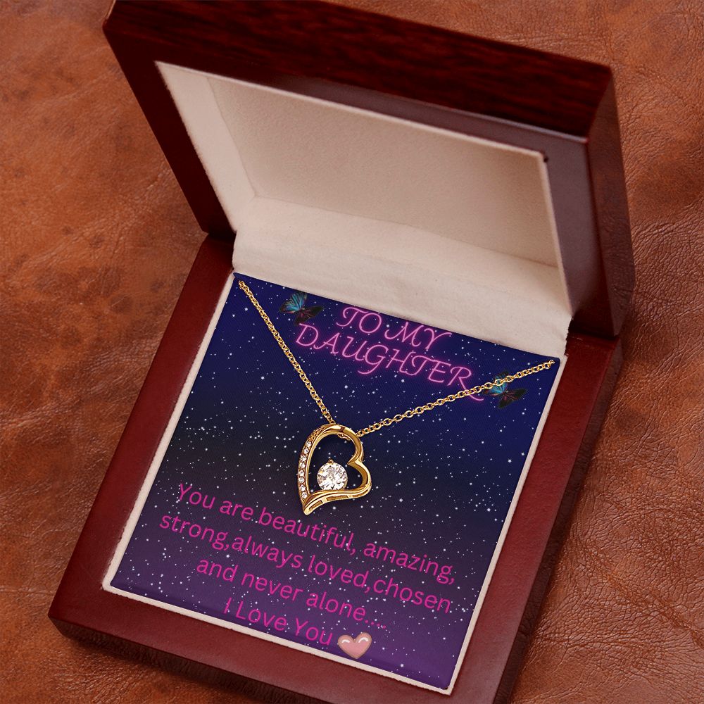 To My Daughter Heart Necklace