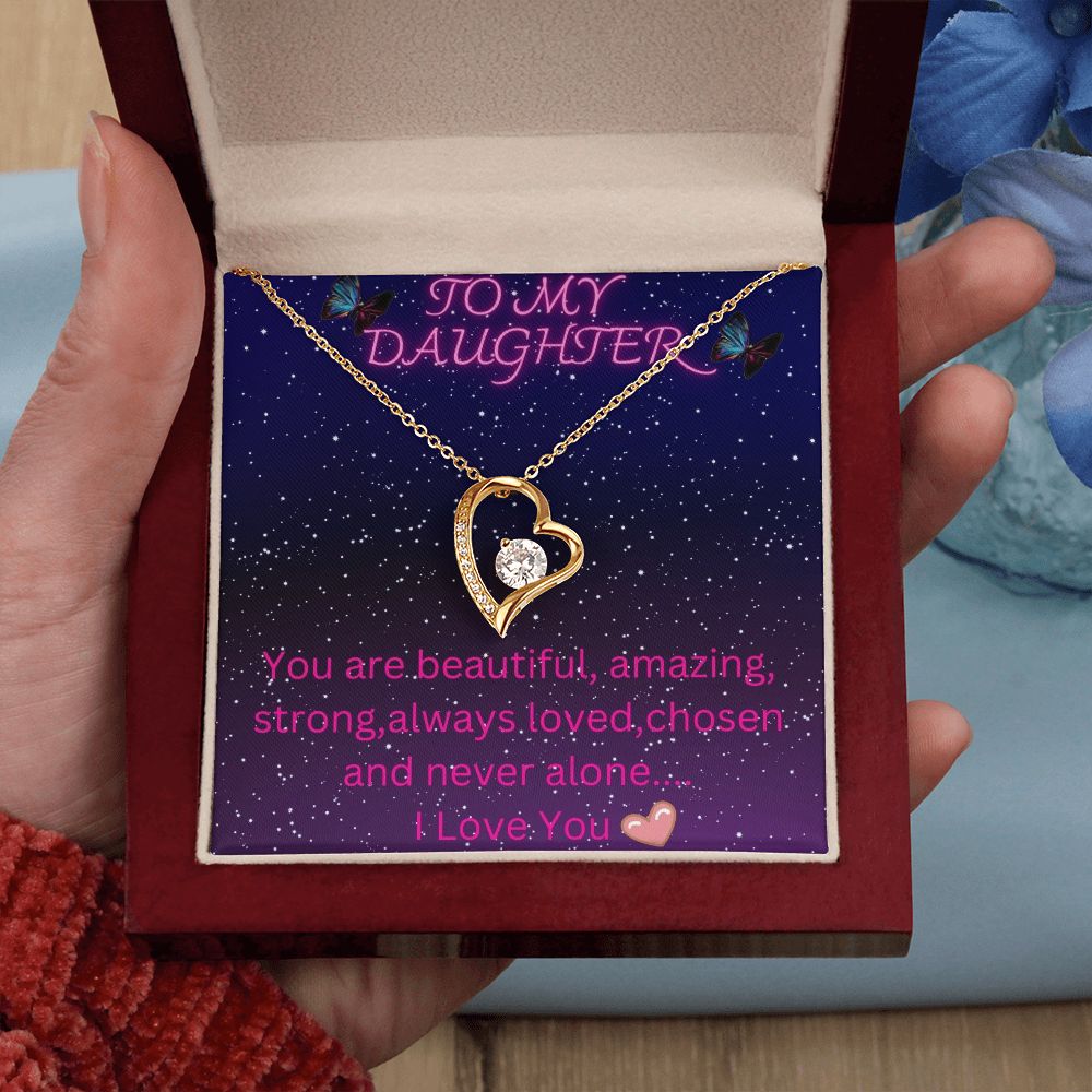 To My Daughter Heart Necklace