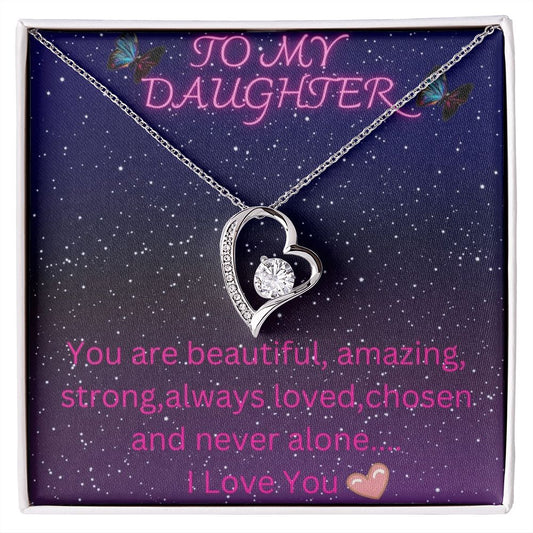 To My Daughter Heart Necklace