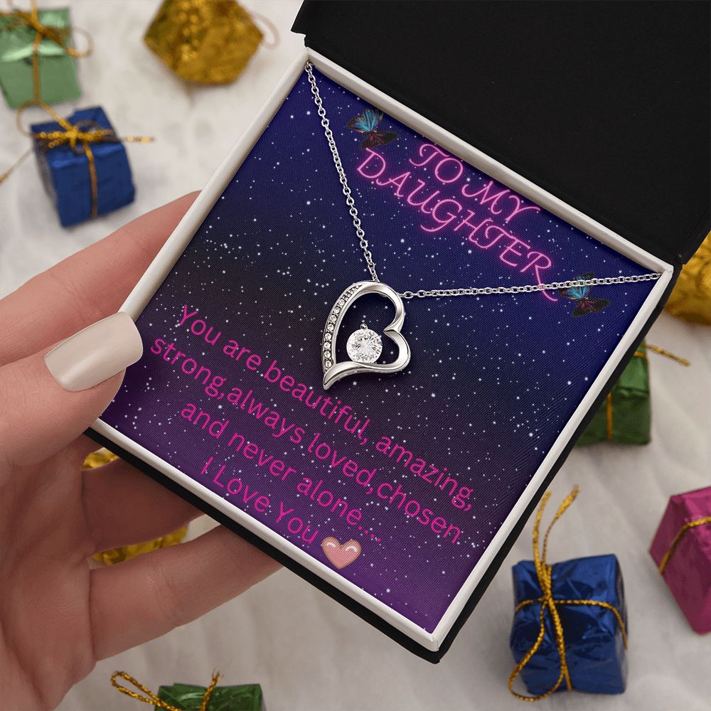 To My Daughter Heart Necklace