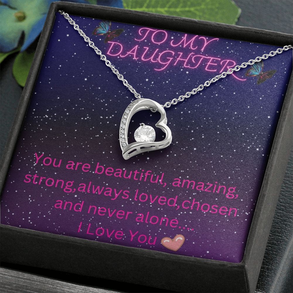 To My Daughter Heart Necklace