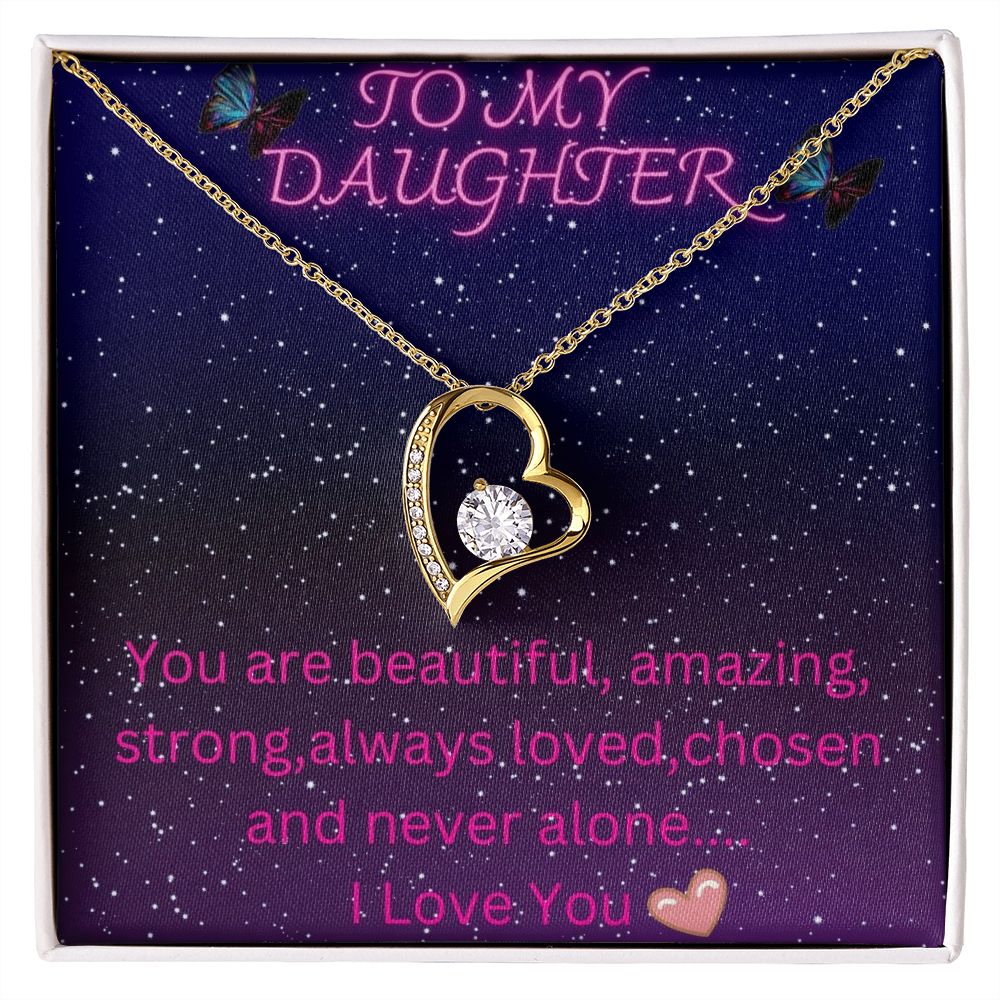 To My Daughter Heart Necklace