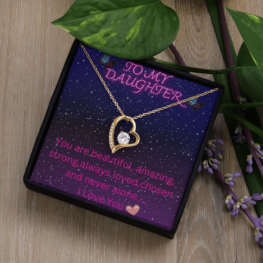 To My Daughter Heart Necklace