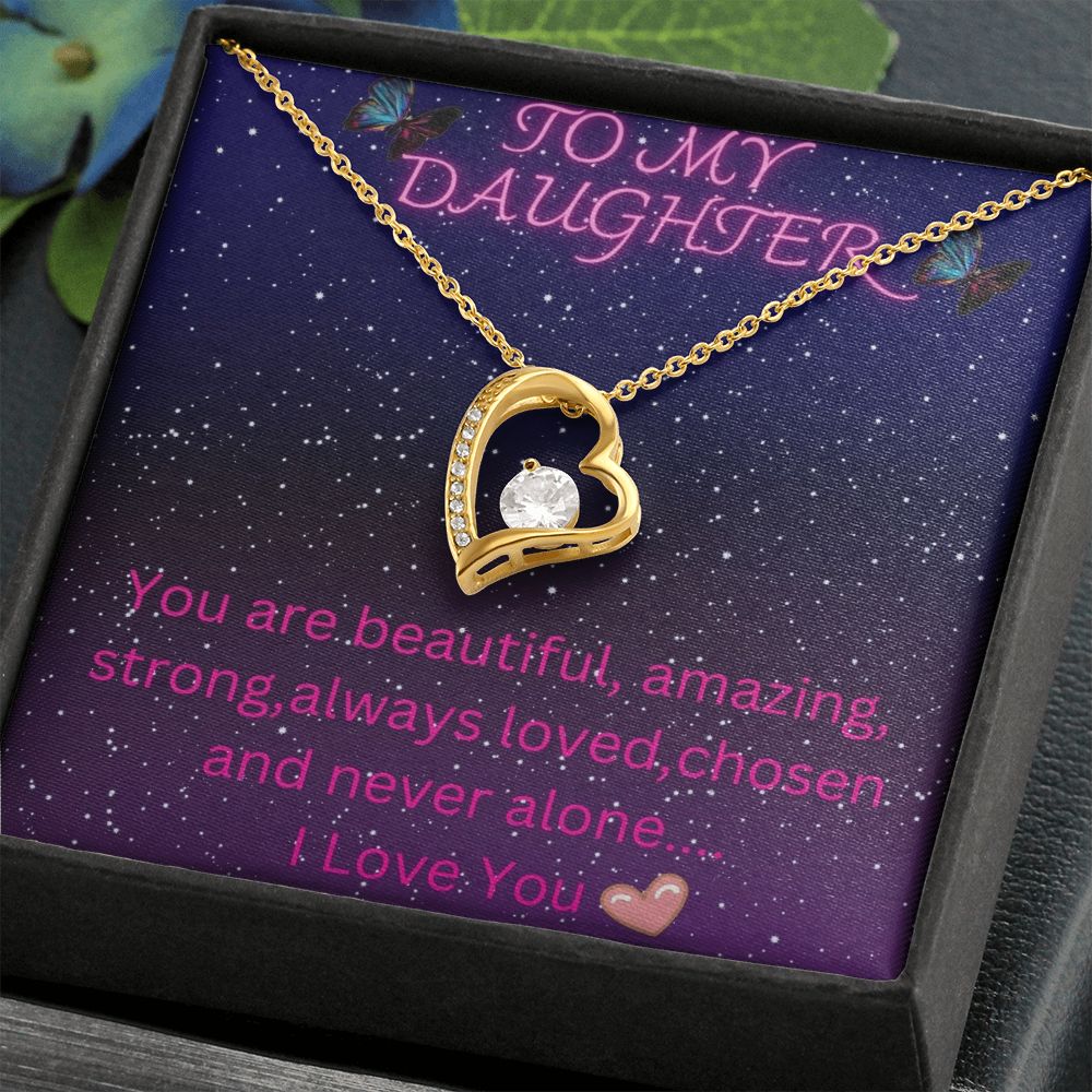 To My Daughter Heart Necklace