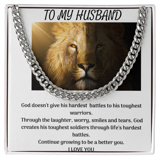 TO MY HUSBAND Cuban Link Chain